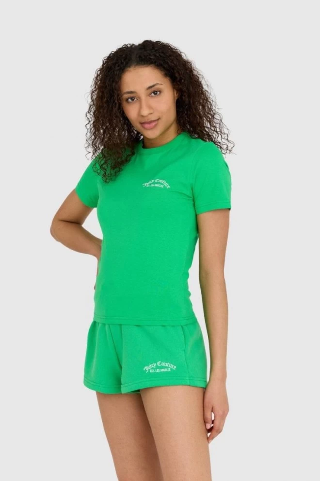 JUICY COUTURE Green women's haylee recycled t-shirt with embroidered logo