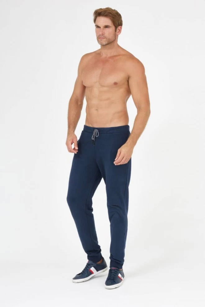 LA MARTINA Navy blue sweatpants with gray logo