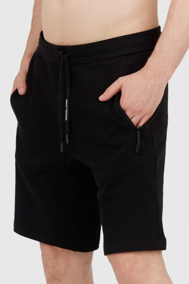 ARMANI EXCHANGE Black men's cotton shorts