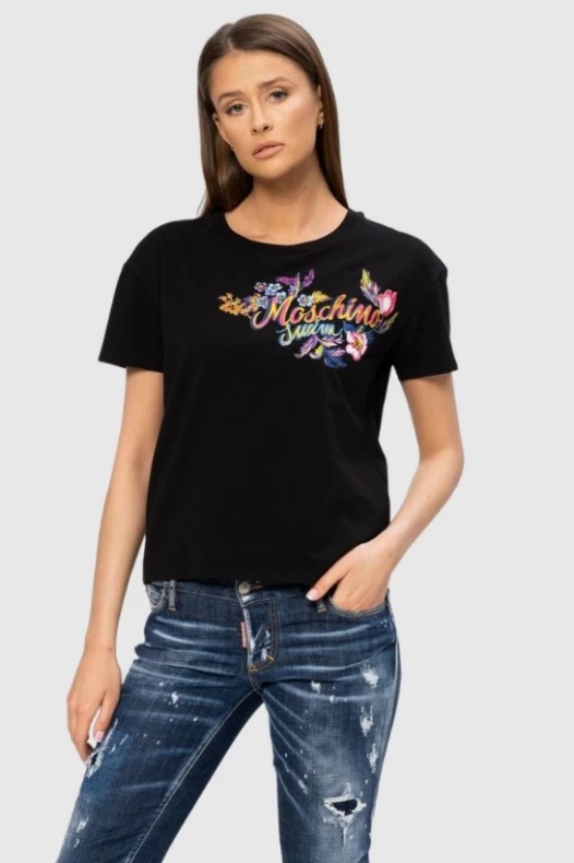 MOSCHINO Czarny t-shirt z...