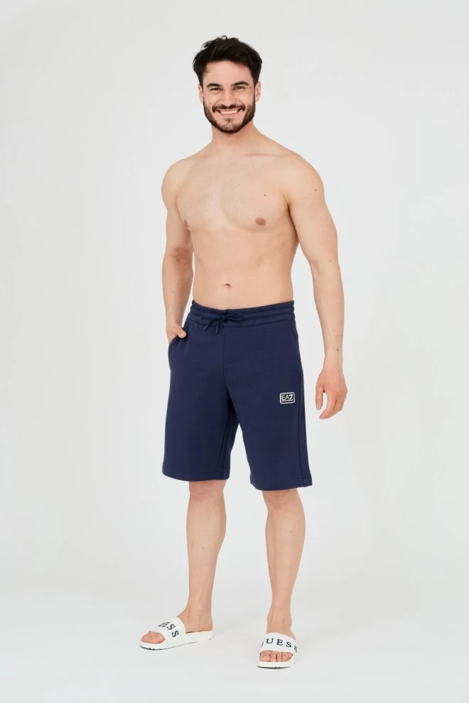 EA7 Men's navy blue patch shorts