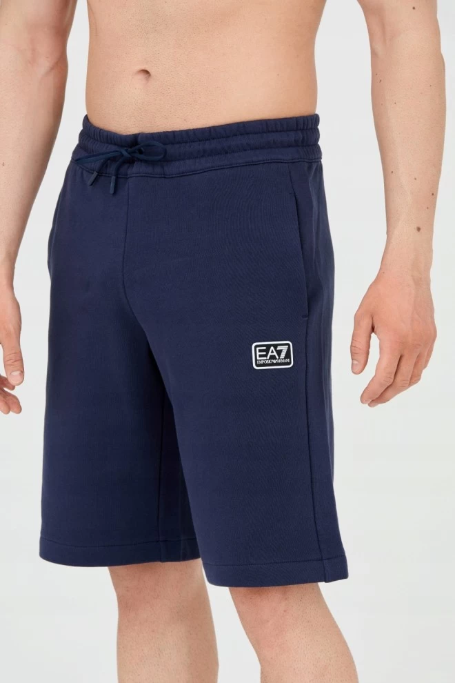 EA7 Men's navy blue patch shorts