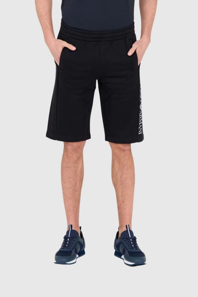 EA7 Black men's sweat shorts