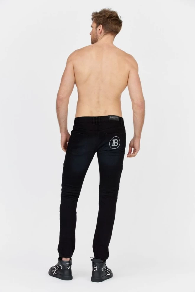 BALMAIN Чорні чоловічі джинси з білим логотипом