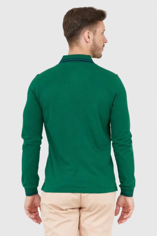 AERONAUTICA MILITARE Green long sleeve polo