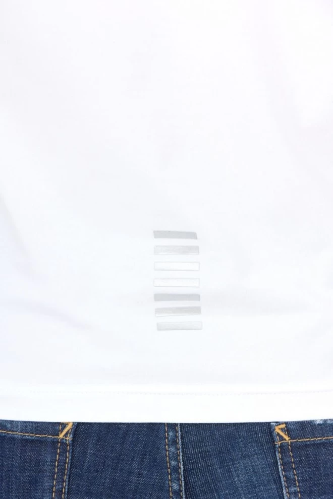 EA7 White polo shirt with silver logo
