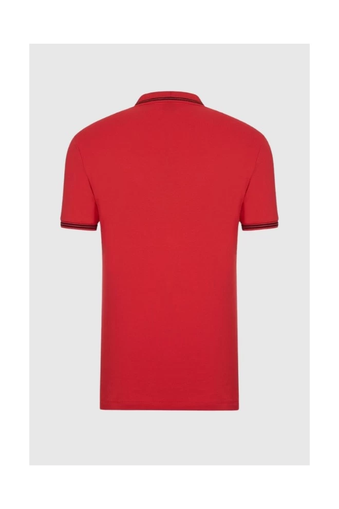 EMPORIO ARMANI Męska, czerwona, koszulka polo