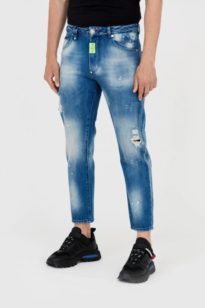 PHILIPP PLEIN Men's blue detroit jeans
