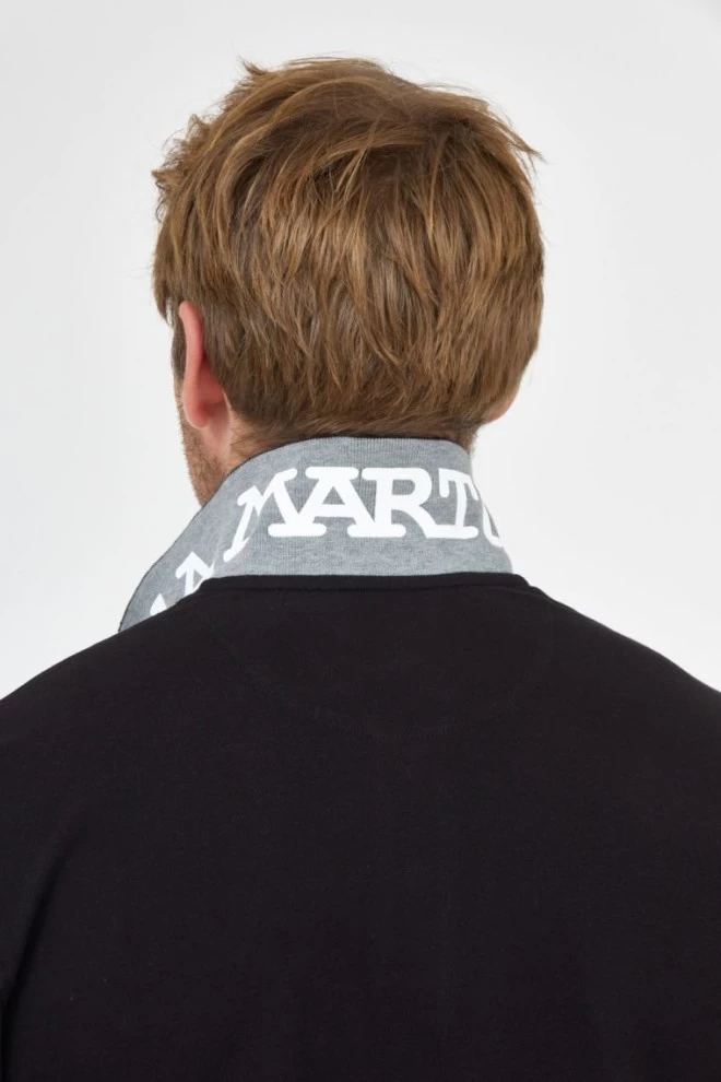 LA MARTINA Black long sleeve polo