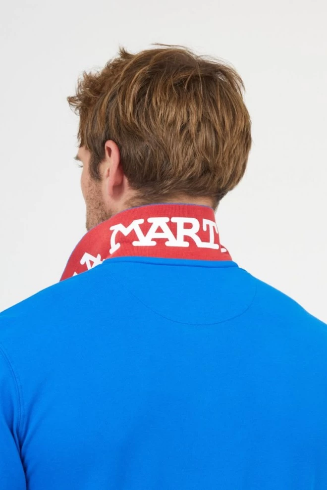 LA MARTINA Blue long sleeve polo