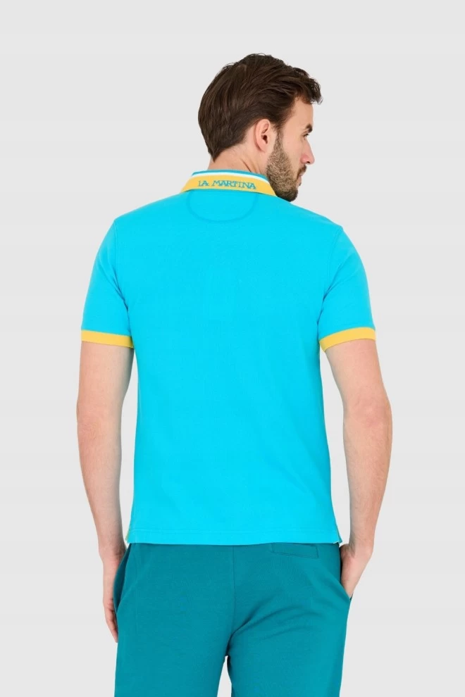 LA MARTINA Blue men's polo shirt