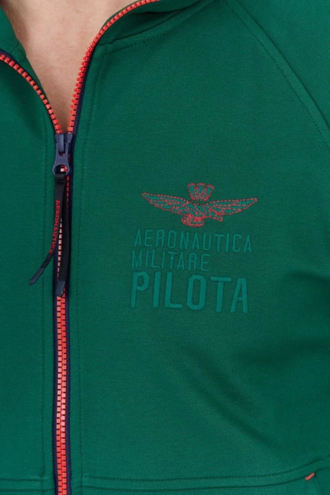 AERONAUTICA MILITARE Zielona bluza męska na suwak