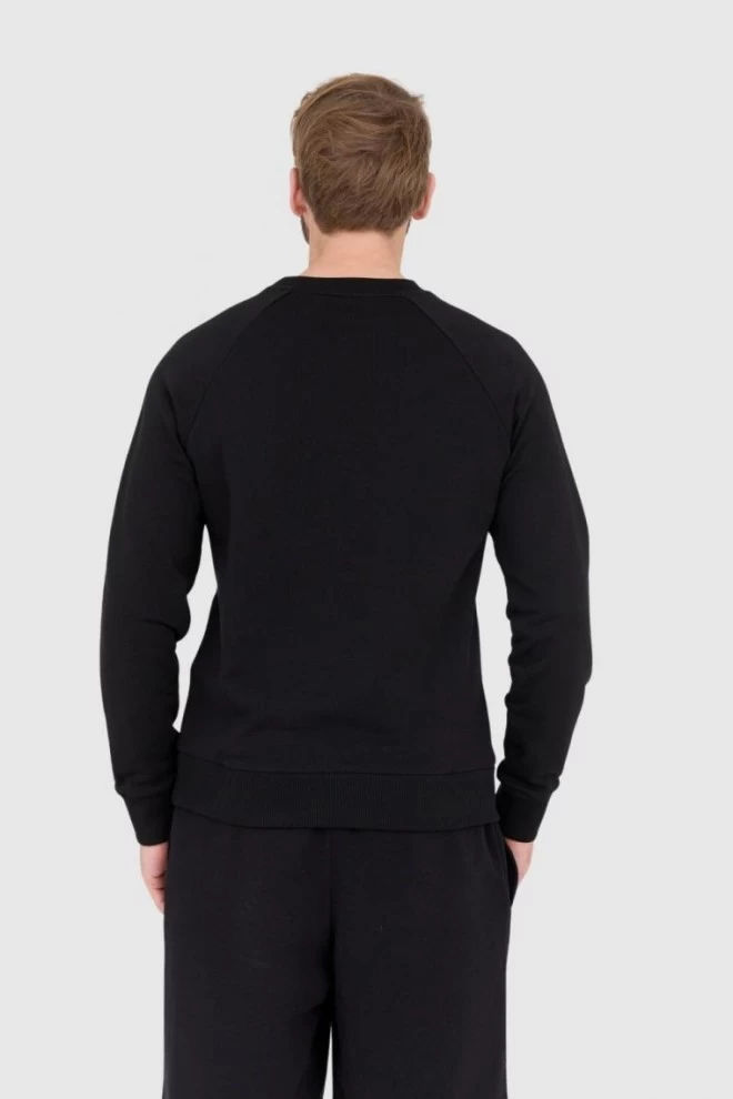 BALMAIN Black men's sweatshirt with large white logo