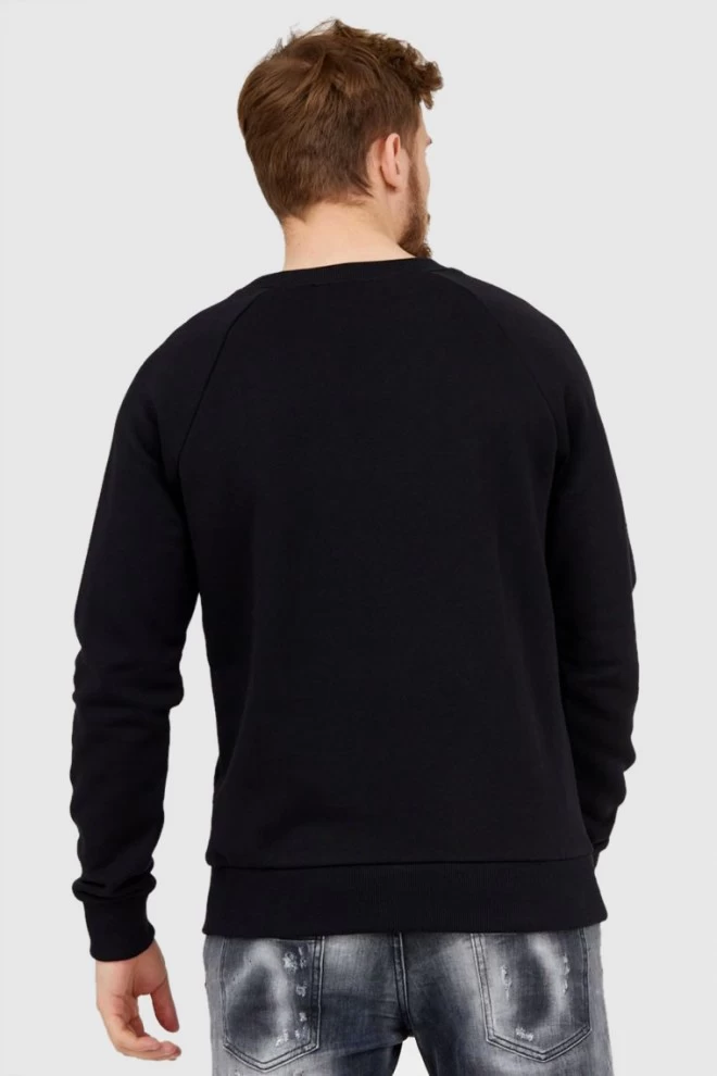 BALMAIN Чорний чоловічий світшот з тисненням логотипу