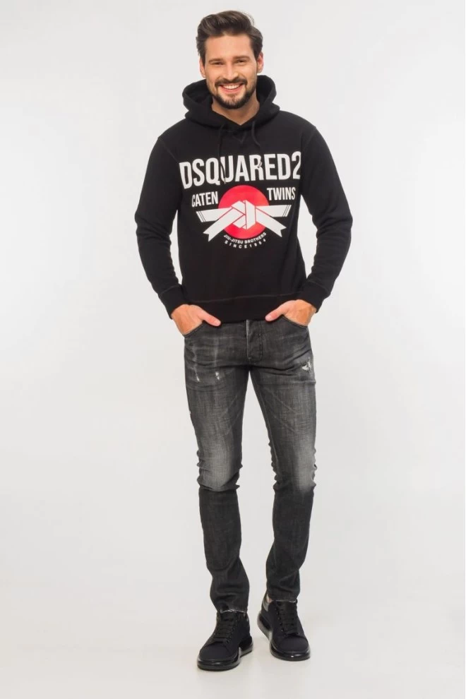 DSQUARED2 Black men's hooded sweatshirt