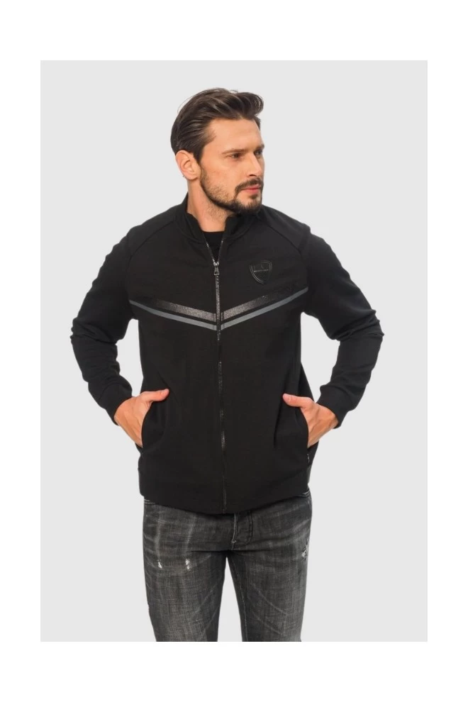 EA7 Black men's sweatshirt with glitter 7