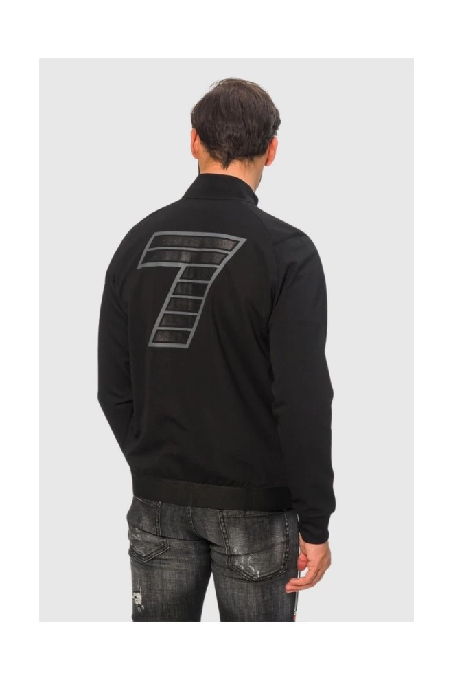 EA7 Black men's sweatshirt with glitter 7