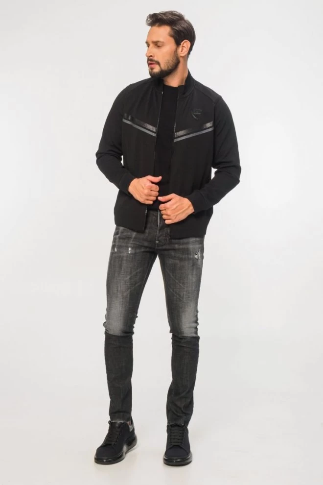 EA7 Black men's sweatshirt with glitter 7