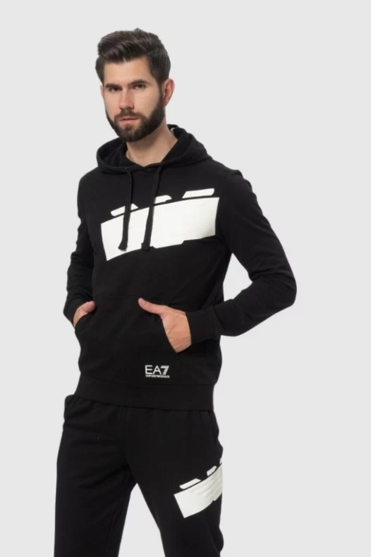 EA7 Czarna męska bluza z...