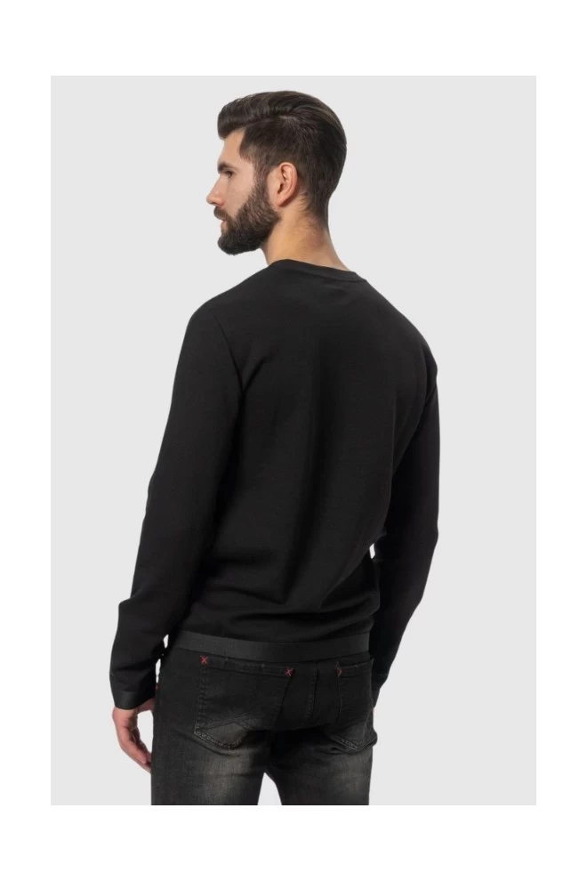 EA7 Black men's sweatshirt with large gold logo