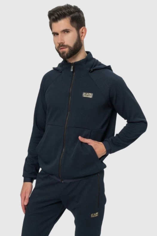 EA7 Navy blue men's hoodie