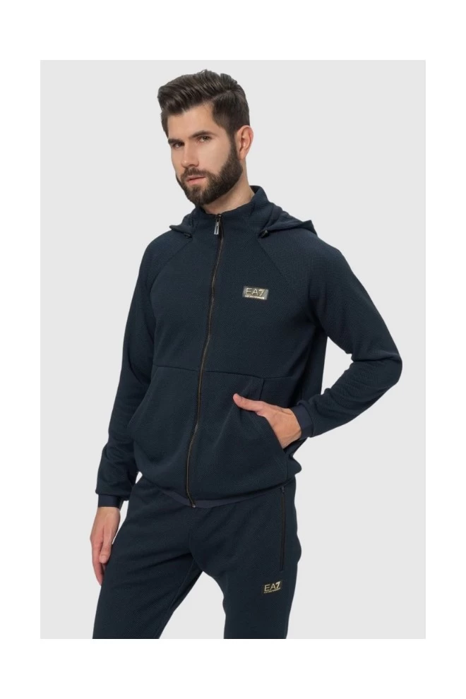 EA7 Navy blue men's hoodie