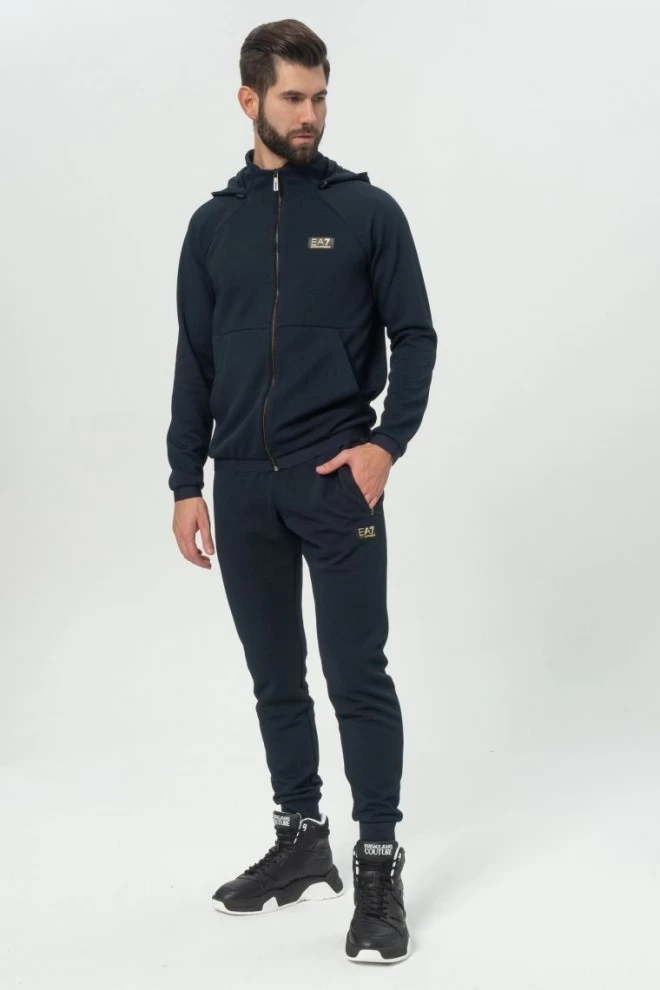 EA7 Navy blue men's hoodie