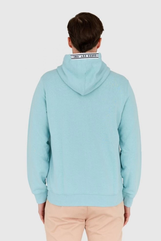 GUESS turquoise unbuttoned slim fit sweatshirt