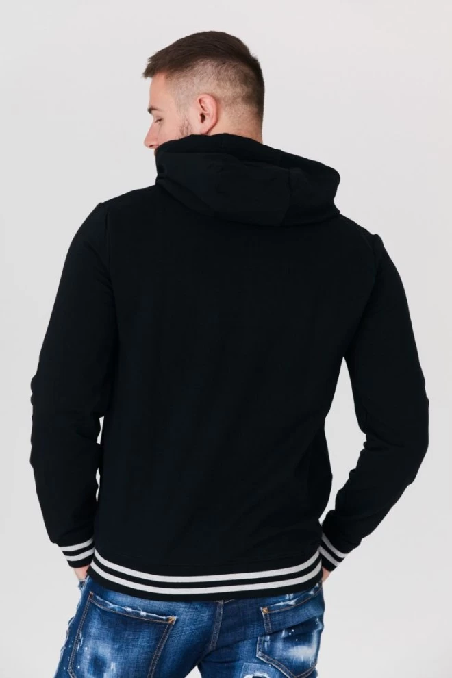 GUESS Czarna bluza męska z kapturem na zamek