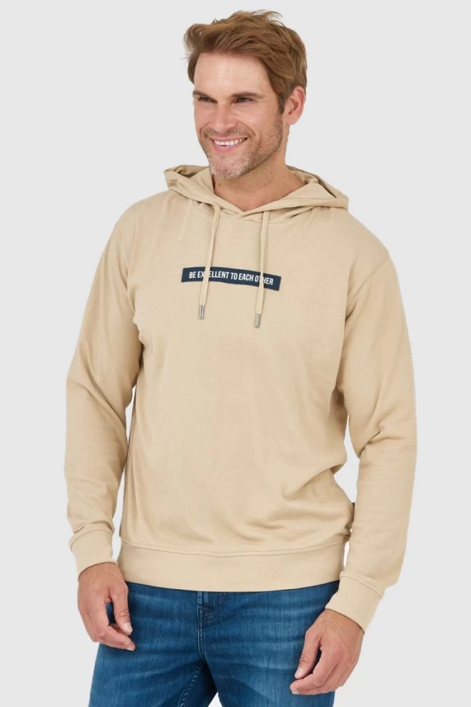 LA MARTINA Beige men's hooded sweatshirt