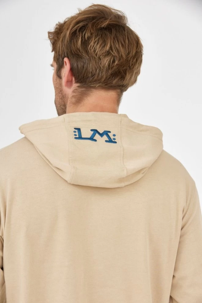 LA MARTINA Beige men's hooded sweatshirt
