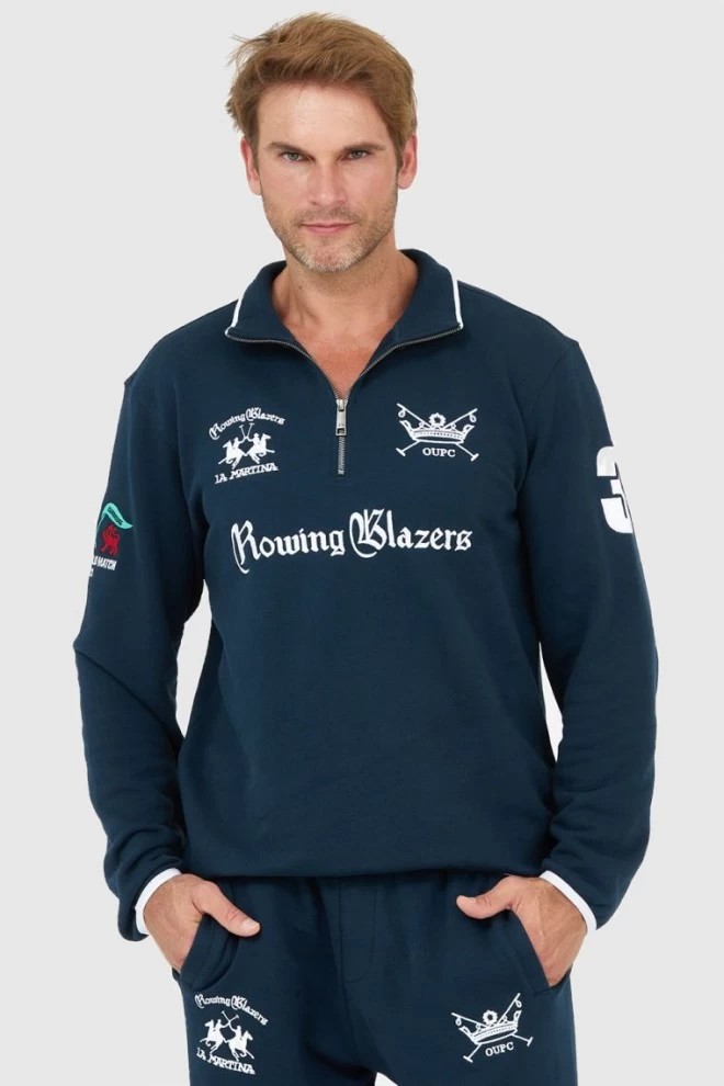 LA MARTINA Men's navy blue zip-up sweatshirt