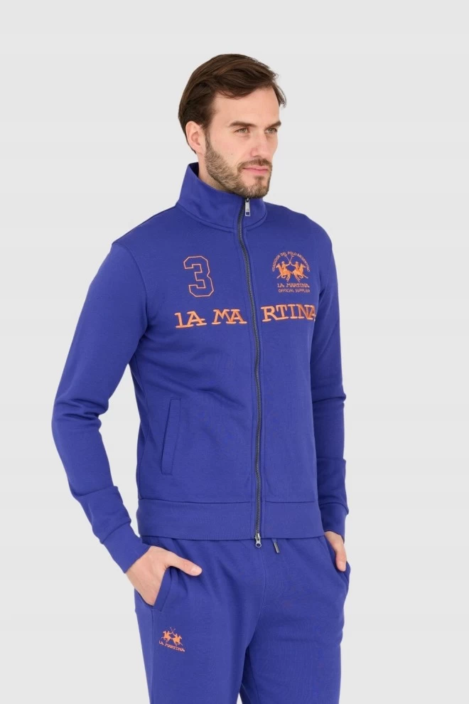 LA MARTINA Purple men's zip-up sweatshirt