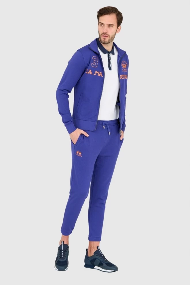 LA MARTINA Purple men's zip-up sweatshirt