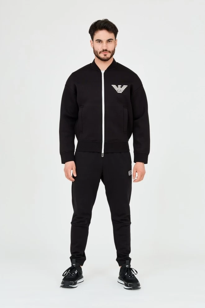 EMPORIO ARMANI Czarna neoprenowa bluza męska