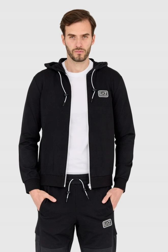 EA7 Black men's hoodie