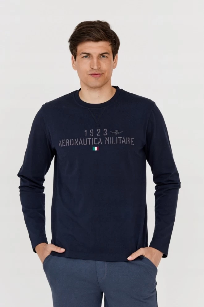 AERONAUTICA MILITARE Men's navy blue longsleeve