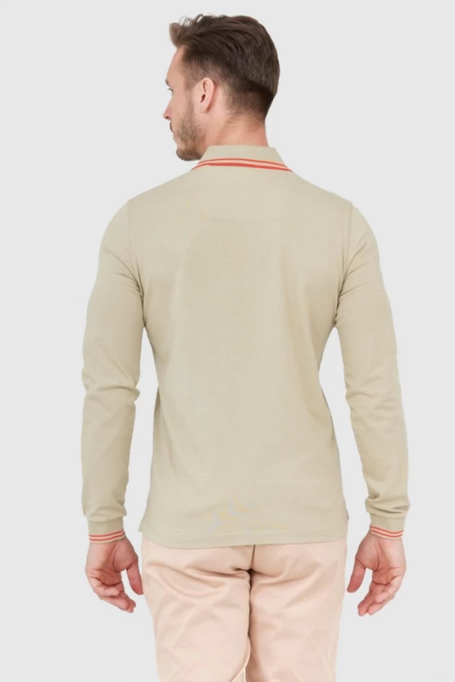 AERONAUTICA MILITARE Beige long sleeve polo