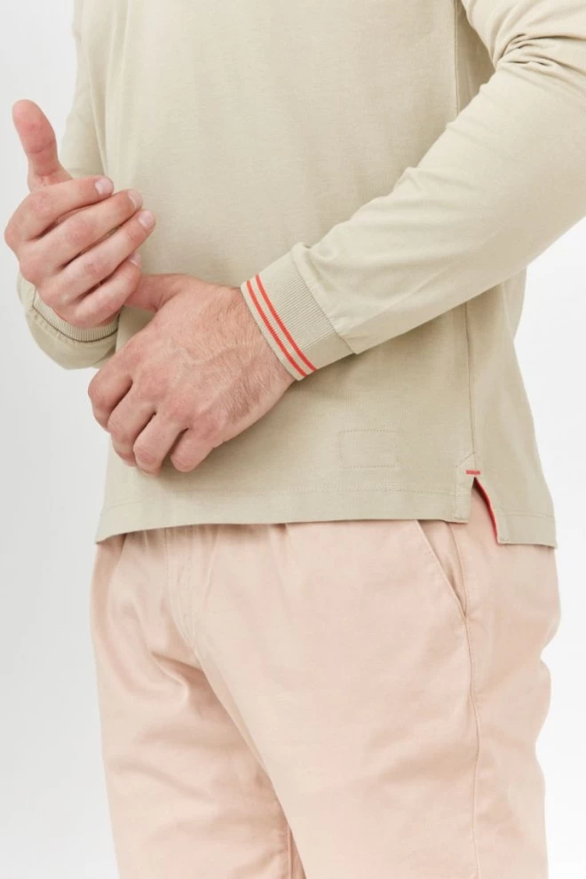 AERONAUTICA MILITARE Beige long sleeve polo