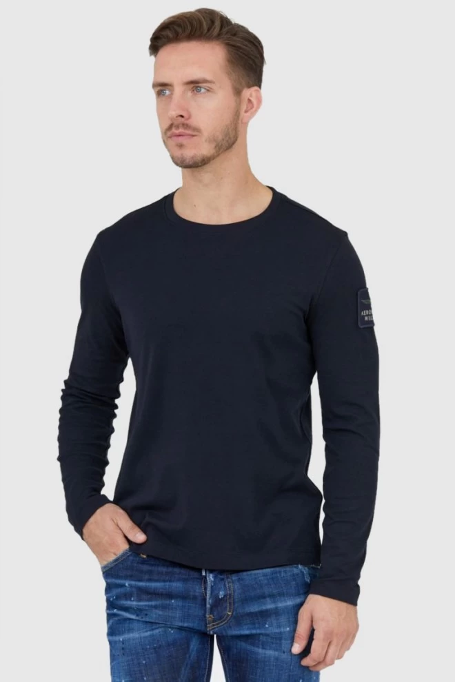 AERONAUTICA MILITARE Granatowy longsleeve męski