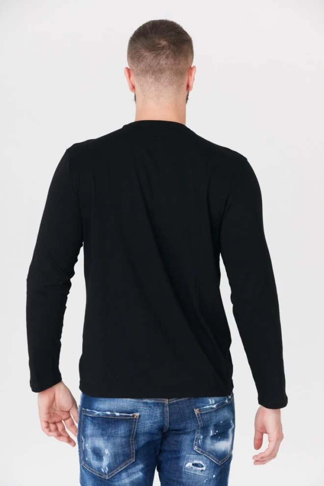 ARMANI EXCHANGE Black men's longsleeve with small logo