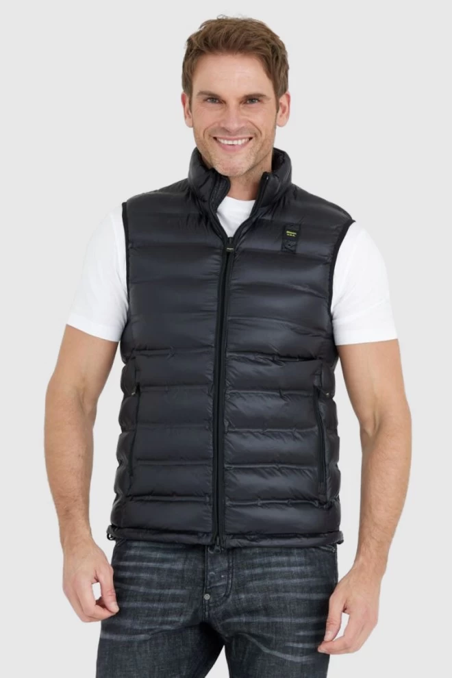 BLAUER Black men's Logan down sleeveless jacket
