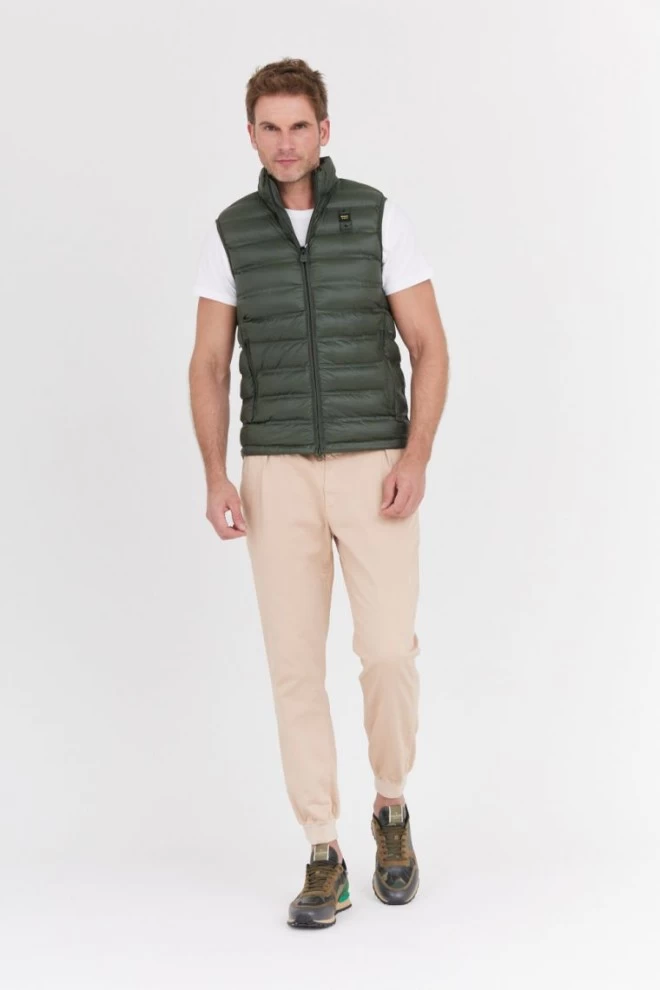 BLAUER Green men's logan down sleeveless jacket