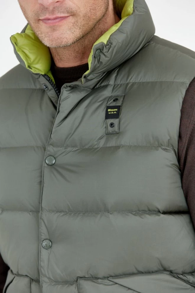 BLAUER Зелений чоловічий пуховик без рукавів Sebastian
