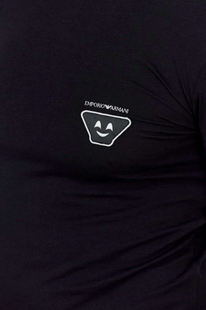 EMPORIO ARMANI Czarny longsleeve męski z emotką