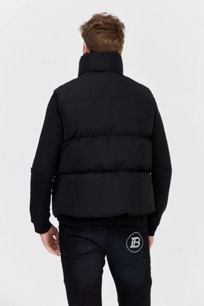 DSQUARED2 Czarny puchowy bezrękawnik z dużym logo