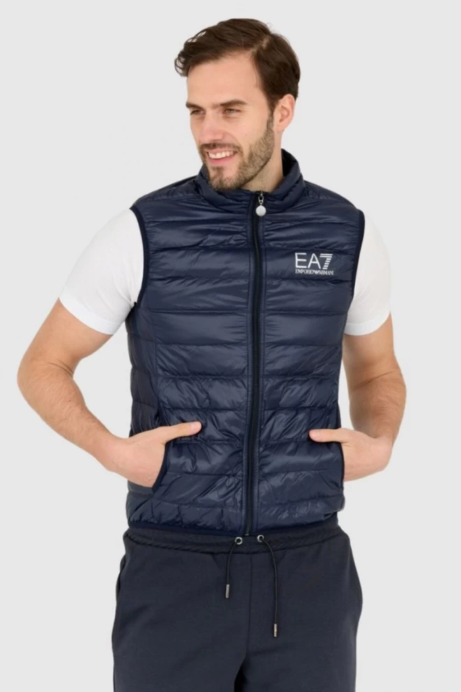 EA7 Bezrękawnik puchowy granatowy