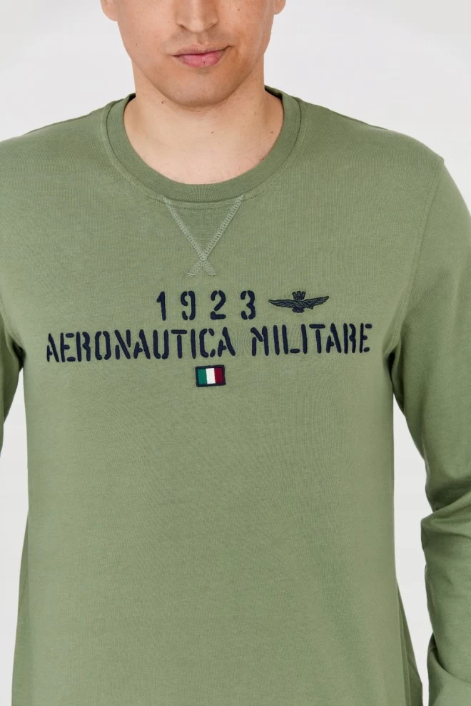 AERONAUTICA MILITARE Чоловічий зелений лонгслів
