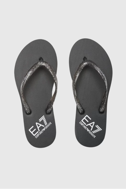 EA7 Black flip flops