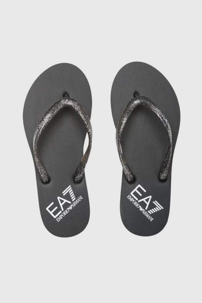 EA7 Black flip flops